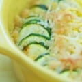 squash casserole in a dish