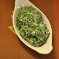dish of creamed spinach