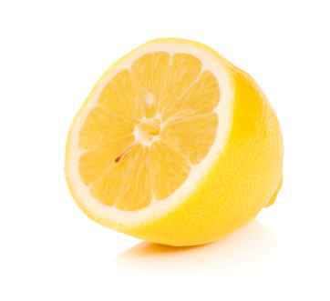 Lemon half of a lemon cut open