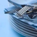 stack of plates for food