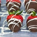 plate of chocolate covered strawberries