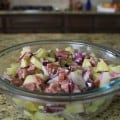 salami salad in a bowl